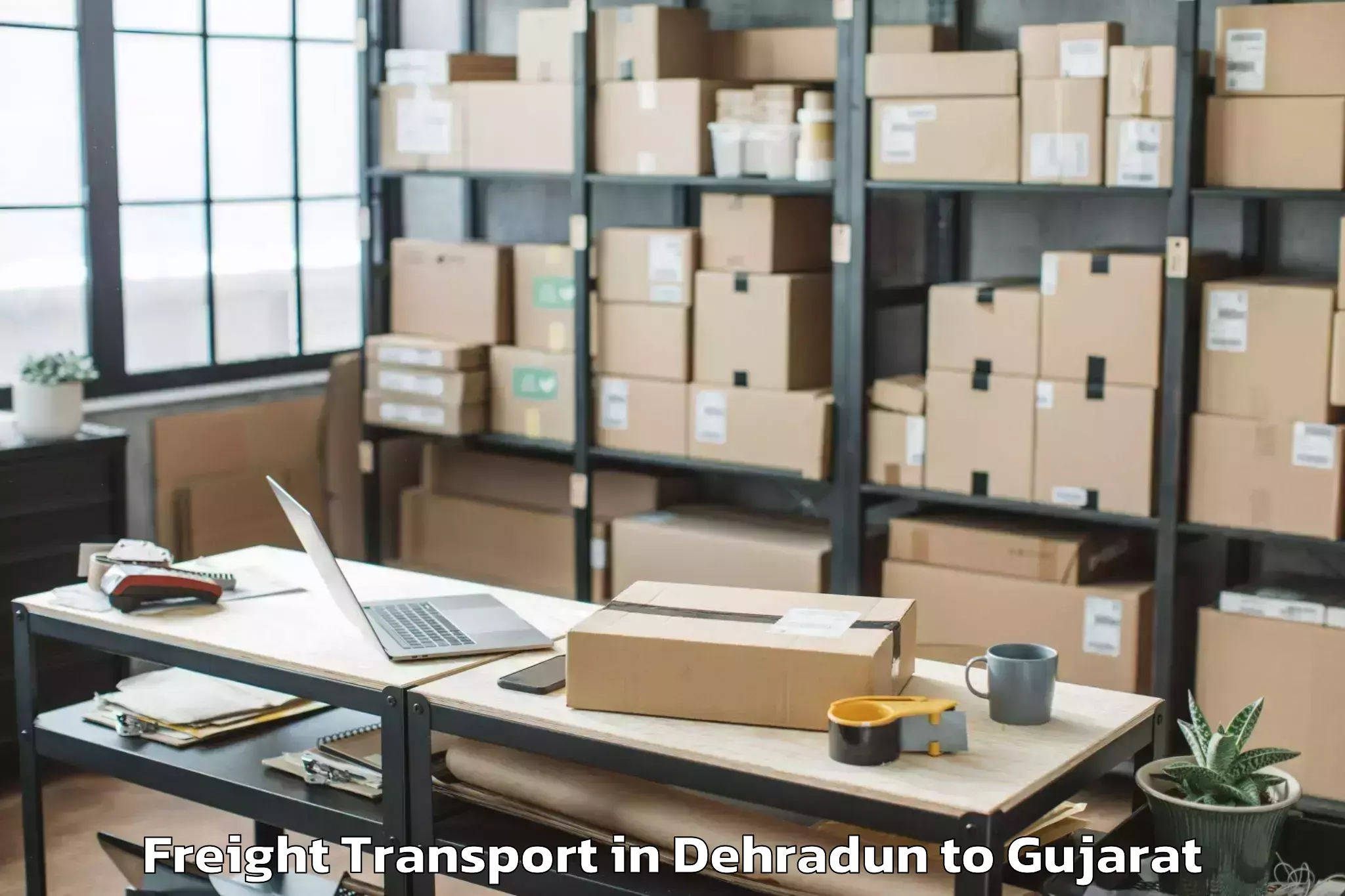 Efficient Dehradun to Khambha Freight Transport